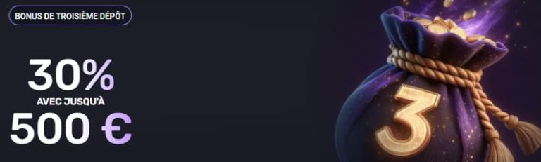 Woo Casino bonus troisième dépôt