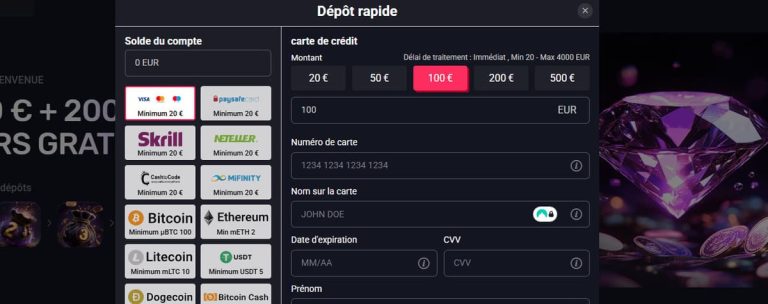 Woo Casino dépôt